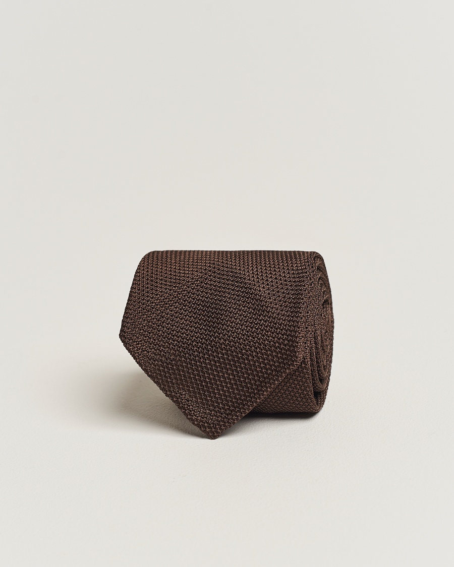  Grenadine Silk Tie Dark Brown