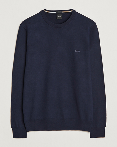 Herren |  | BOSS BLACK | Botto Wool Knitted Crew Neck Sweater Dark Blue