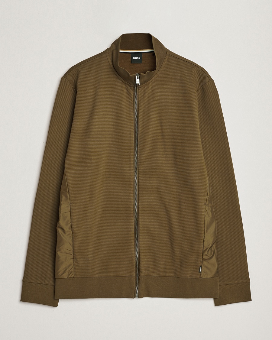 BOSS BLACK Shepherd Full Zip Sweater Open Green - Grün - Full-zip - Grösse: M