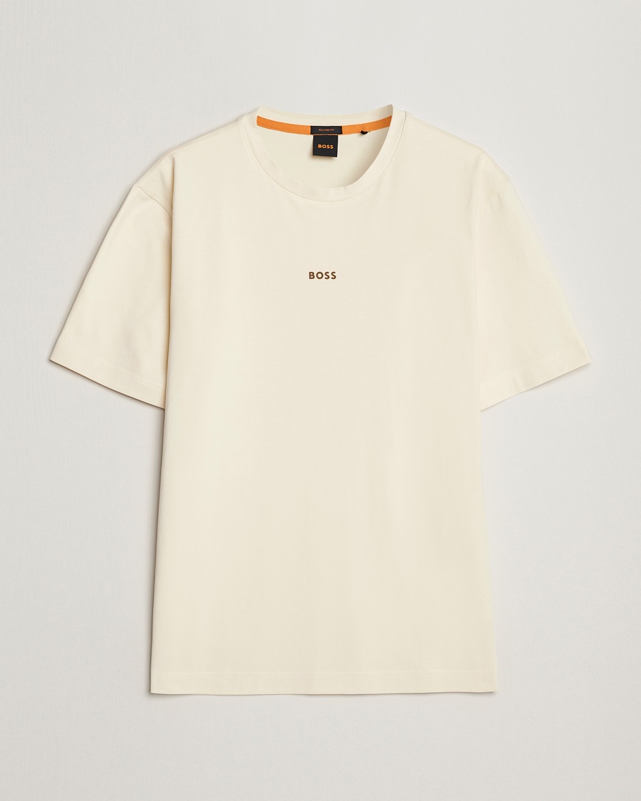 BOSS ORANGE Tchup Logo Crew Neck T-Shirt Light Beige bei Care of Carl