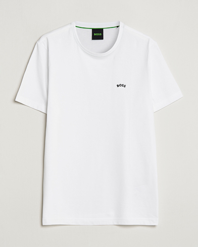 Herren | BOSS GREEN | BOSS GREEN | Curved Logo Crew Neck T-Shirt Natural