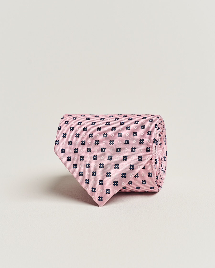  3-Fold Printed Silk Tie Pink