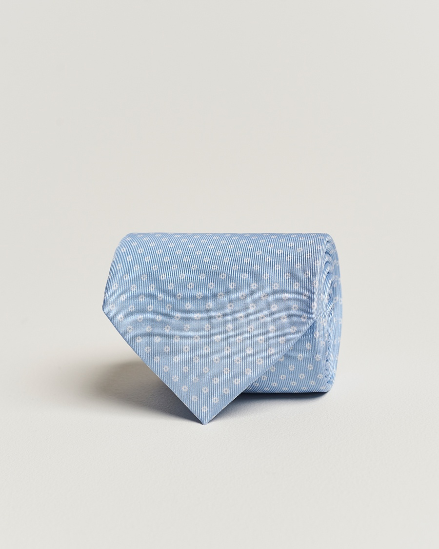  3-Fold Printed Silk Tie Sky Blue