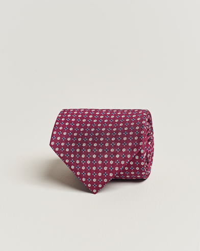 Herren |  | E. Marinella | 3-Fold Printed Silk Tie Dark Pink