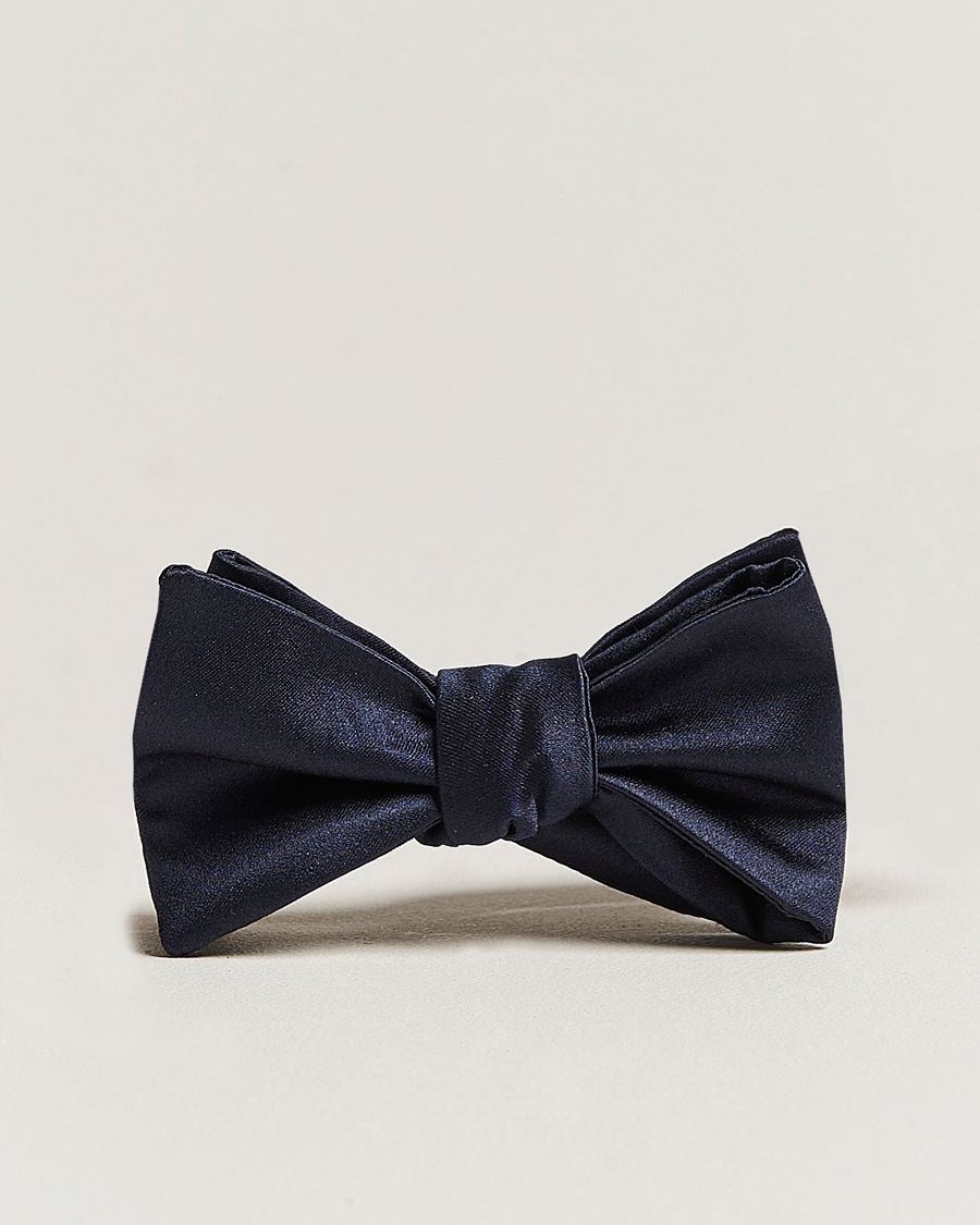 Herren | Fliegen | E. Marinella | Silk Bow Tie Navy Satin