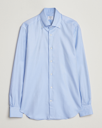 Herren |  | Mazzarelli | Soft Button Down Twill Shirt Light Blue