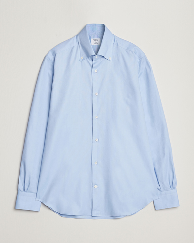 Herren |  | Mazzarelli | Soft Washed Button Down Oxford Shirt Light Blue