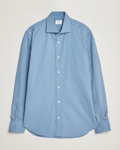 Herren |  | Mazzarelli | Soft Twill Cotton Shirt Light Blue