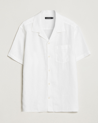 Herren |  | J.Lindeberg | Reg Fit Linen Melange Short Sleeve Shirt White