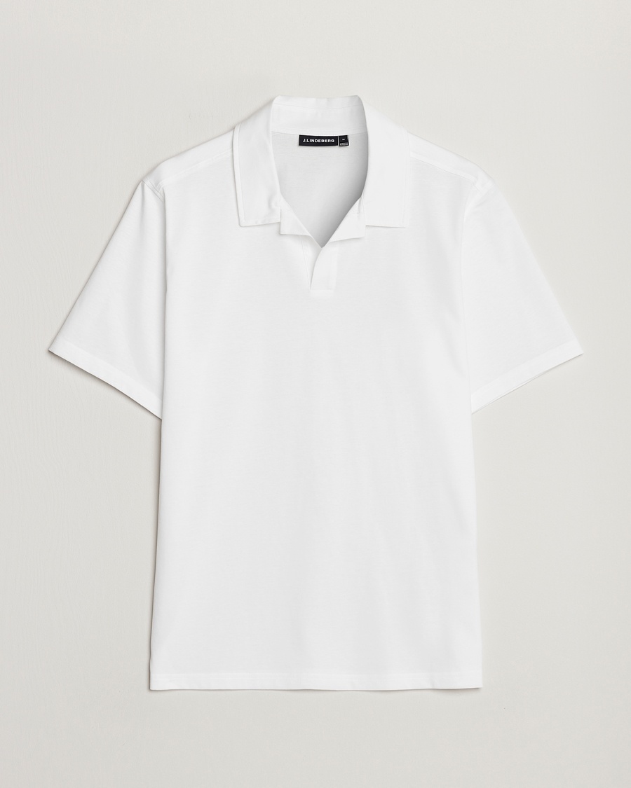 Herren | | J.Lindeberg | Asher Open Collar Polo Shirt White