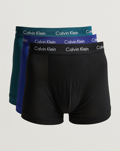 Herren |  | Calvin Klein | Cotton Stretch 3-Pack Trunk Blue/Black/Green