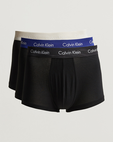 Herren |  | Calvin Klein | Cotton Stretch 3-Pack Low Rise Trunk Navy/Blue/Grey