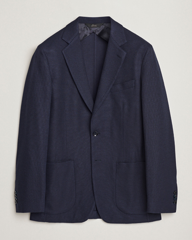 Herren | Wollsakko | Brioni | Wool/Silk Jacquard Jersey Blazer Navy