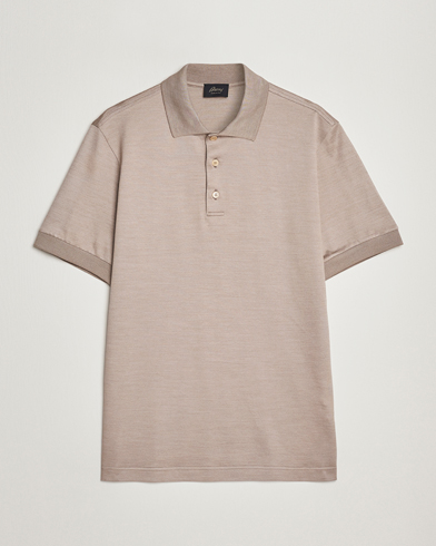 Herren |  | Brioni | Cotton/Silk Short Sleeve Polo Beige