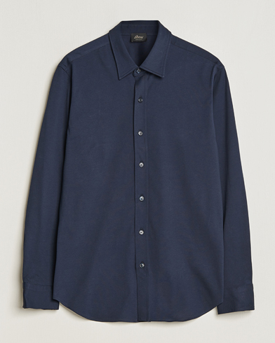 Herren | Quiet Luxury | Brioni | Soft Cotton Jersey Shirt Navy