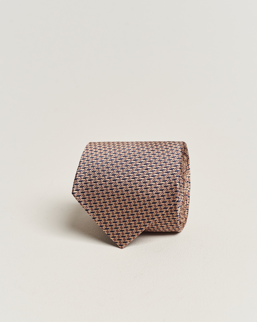 Herren | | Brioni | Geometrical Jacquard Silk Tie Brown
