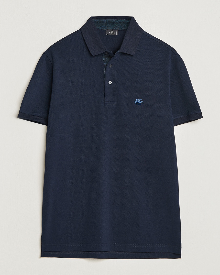Herren | | Etro | Short Sleeve Contrast Polo Navy