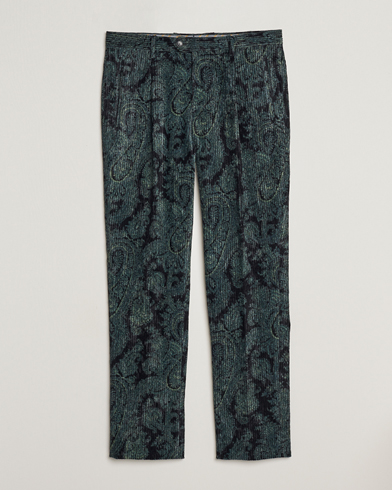 Herren |  | Etro | Tailored Paisley Corduroy Trousers Dark Blue