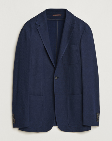 Herren |  | Canali | Structured Wool Jersey Jacket Navy