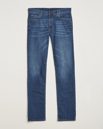 Herren |  | Canali | Slim Fit Stretch Jeans Medium Blue Wash