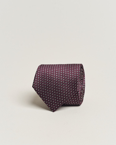Herren | Krawatten | Canali | Jacquard Micro Dot Silk Tie Burgundy