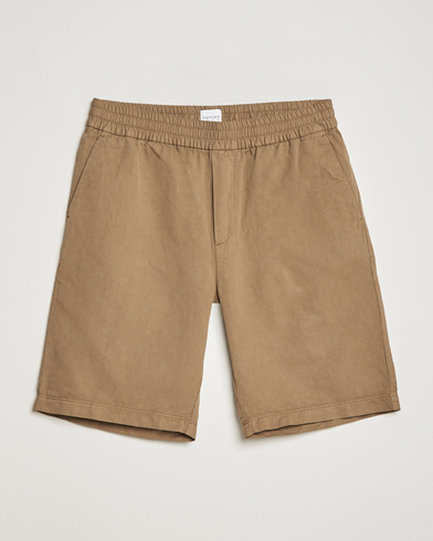 Herren |  | Sunspel | Cotton/Linen Drawstring Shorts Dark Tan