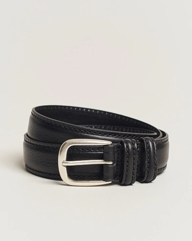 Herren | Schlichte Gürtel | Anderson's | Grained Leather Belt 3 cm Black