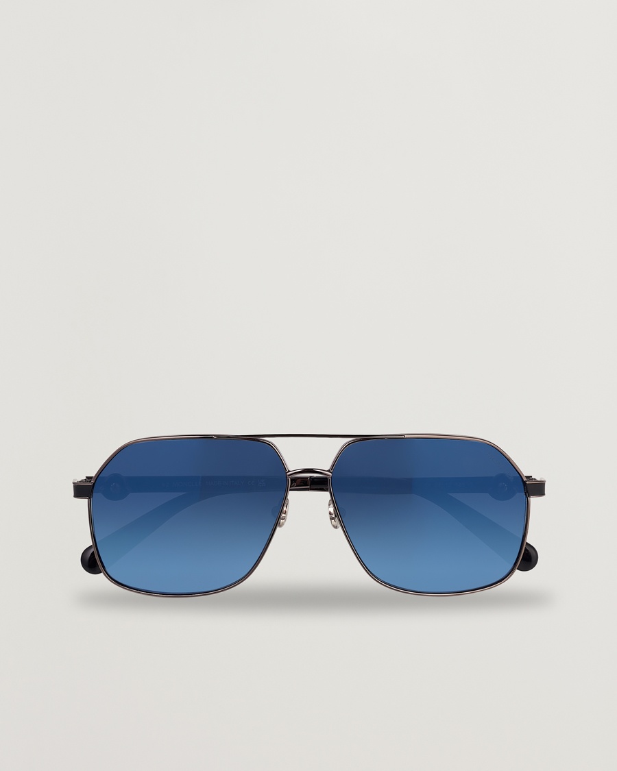Moncler Lunettes Icepol Sunglasses Shiny Gunmetal/Blue Mirror
