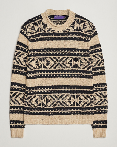 Herren | Neue Produktbilder | Ralph Lauren Purple Label | Geo Pattern Sweater Cream