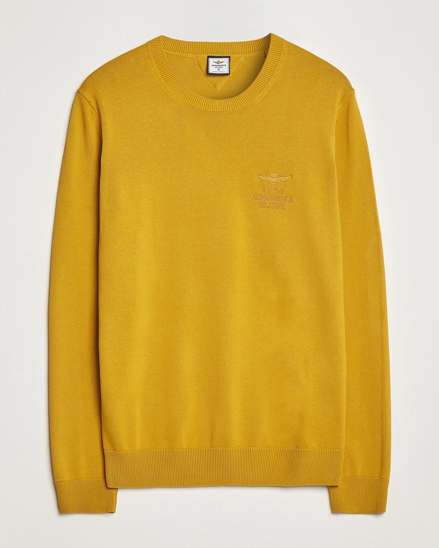 Herren | | Aeronautica Militare | Cotton Knitted Crew Neck Yellow