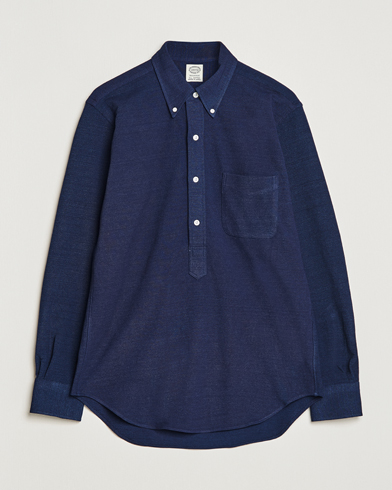 Herren | Freizeithemden | Kamakura Shirts | Vintage Ivy Knit Popover Shirt Navy