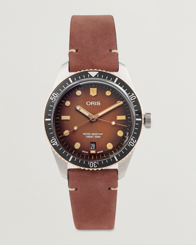 Herren | Uhren | Oris | Divers Sixty-Five 40mm Leather Bracelet Brown