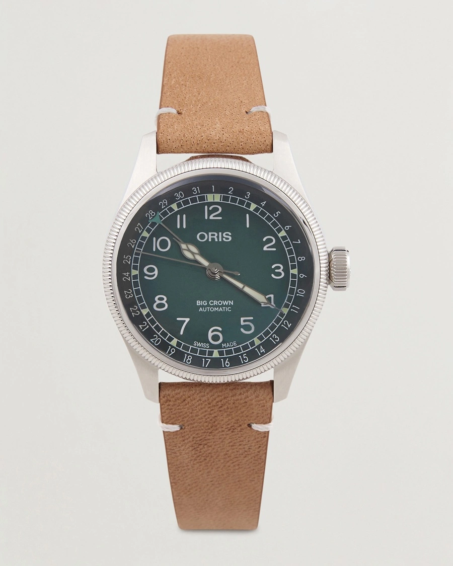 Herren | Lederarmband | Oris | Big Crown Pointer Date 38mm Green