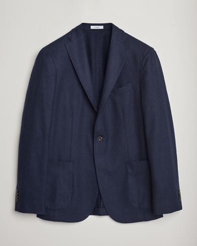 Herren | Wollsakko | Boglioli | K Jacket Washed Flannel Blazer Navy