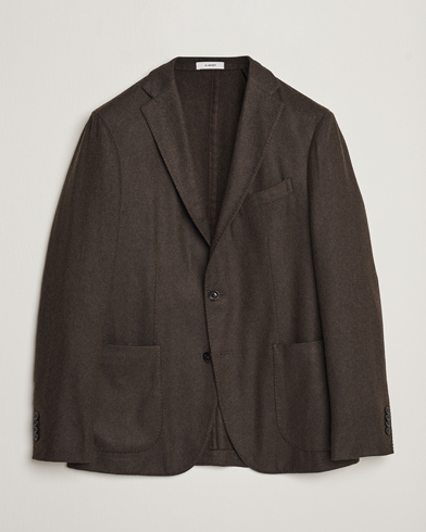 Herren | Wollsakko | Boglioli | K Jacket Wool Herringbone Blazer Dark Brown