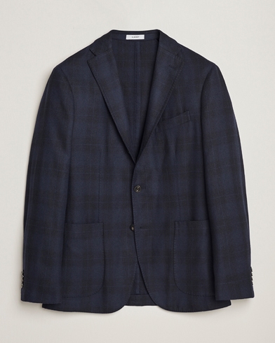 Herren | Wollsakko | Boglioli | K Jacket Wool Herringbone Blazer Navy