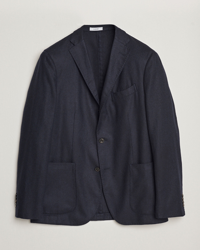 Herren | Wollsakko | Boglioli | K Jacket Dyed Flannel Check Blazer Navy