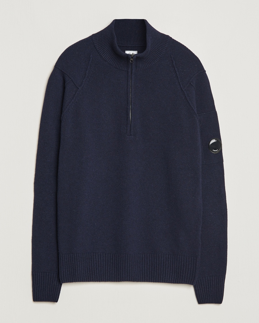 C.P. Company Lambswool Lens Half Zip Total Eclipse - Blau - Half-zip - Grösse: 50