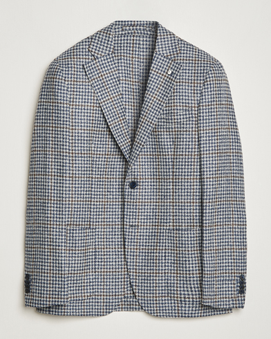 Herren | Wollsakko | L.B.M. 1911 | Jack Regular Checked Wool Blazer Blue