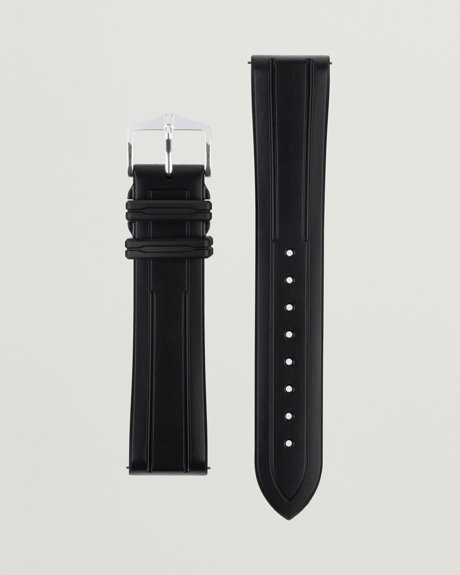 HIRSCH Hevea Rubber Watch Strap Black – Schwarz