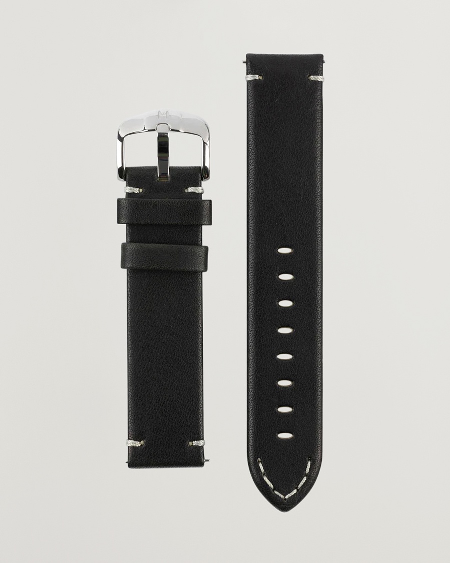 HIRSCH Ranger Retro Leather Watch Strap Black – Schwarz