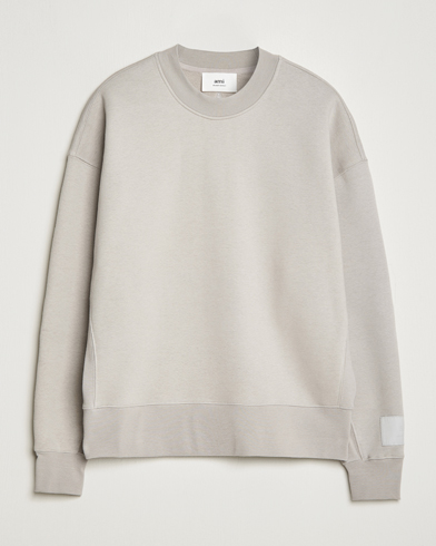 Herren | AMI | AMI | Brushed Cotton Crew Neck Sweatshirt Pearl Grey