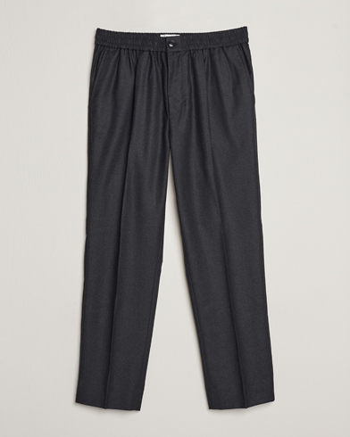 Herren | 60% sale | AMI | Flannel Drawstring Trousers Heather Grey