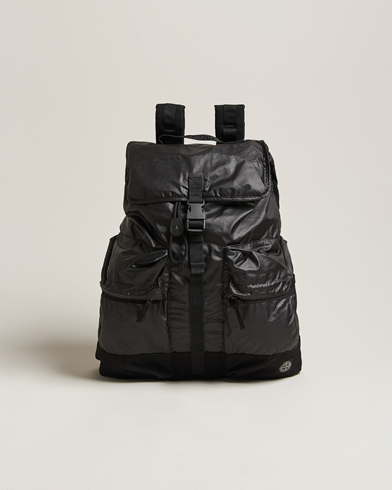 Herren | Neue Produktbilder | Stone Island | Garment Dyed Mussola Gommata Canvas Backpack Black