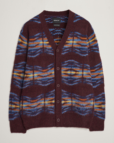 Herren | 60% sale | Howlin' | Brushed Wool  Pattern Cardigan Bordeaux