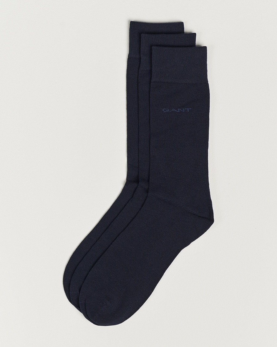 Gant 3-Pack Cotton Socks Marine – Blau