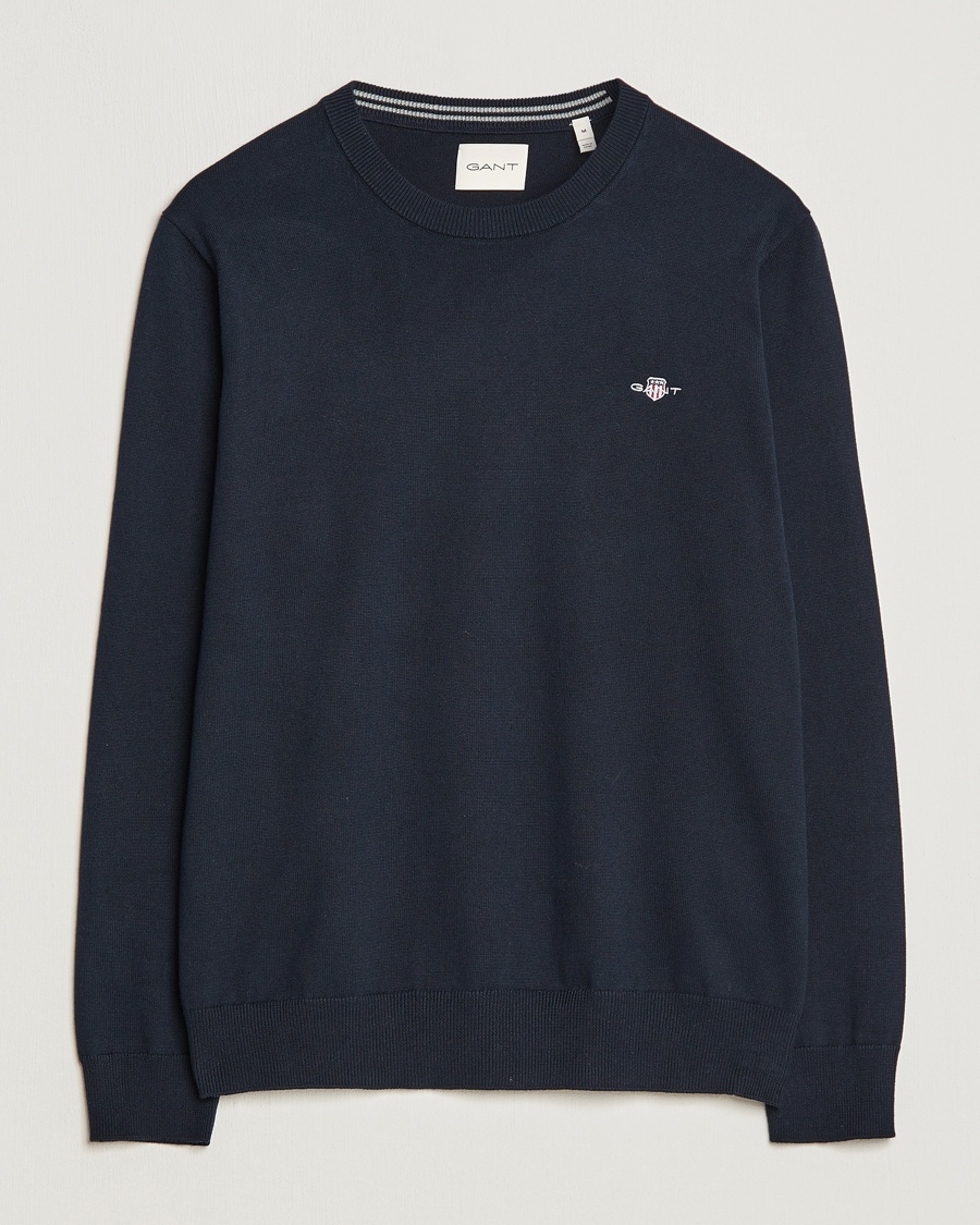 Gant Classic Cotton Crew Neck Evening Blue – Blau