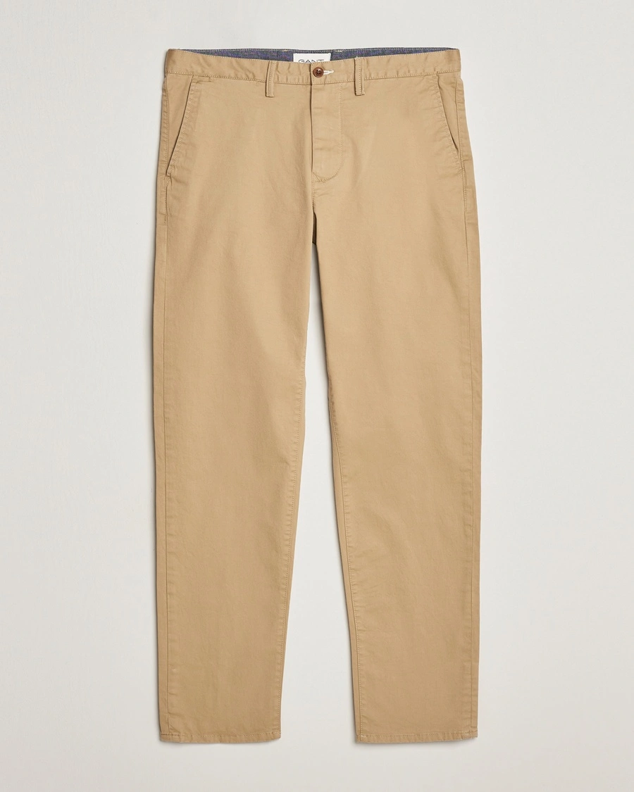 Herren | Wardrobe Basics | GANT | Regular Fit Twill Chino Dark Khaki