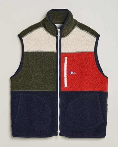 Herren |  | Drake's | Colourblock Boucle Zip Fleece Vest Multi