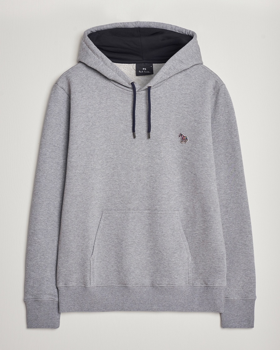 Herren | Kapuzenpullover | PS Paul Smith | Zebra Organic Cotton Hoodie Grey Melange